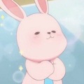 一只兔子、甜了甜